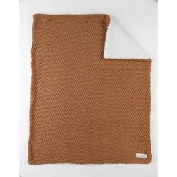Couverture 75x100cm Coton Bio/sherpa – Marron Marron