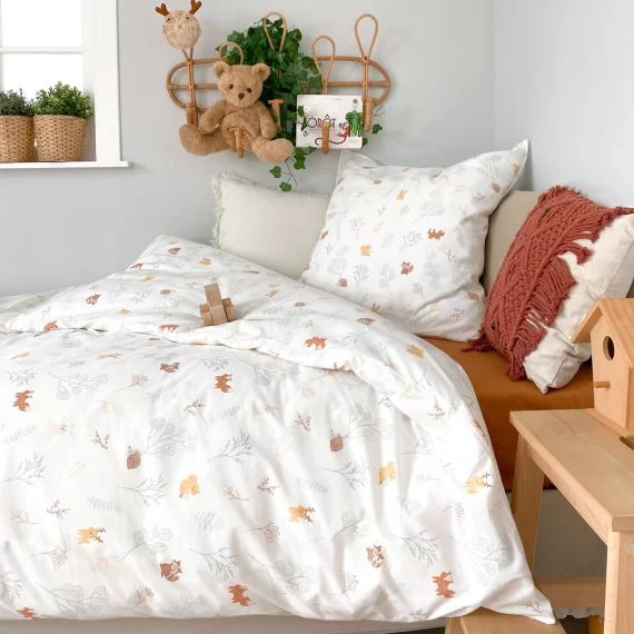 Parure de lit enfant 140×200 cm coton bio Dream Forest