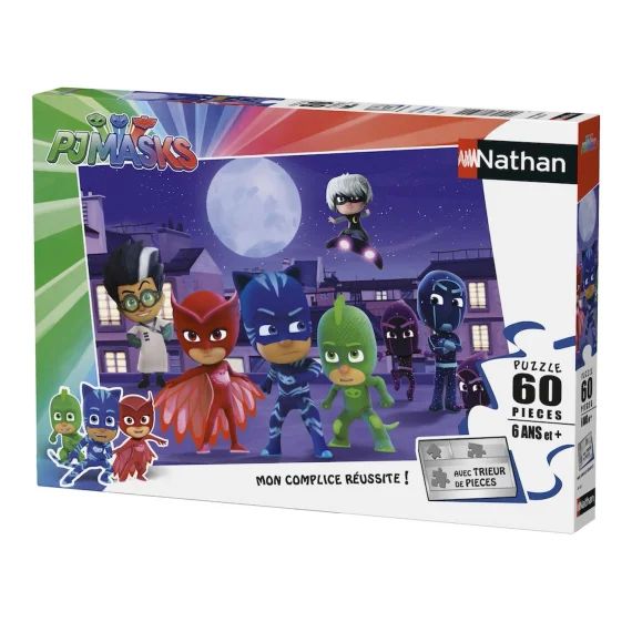 Puzzle Pyjamasques Vs Super Méchants 60 Pcs Bleu