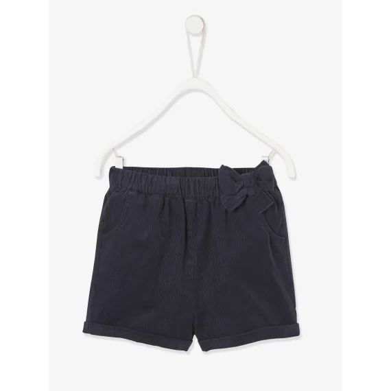Short bébé en velours bleu ardoise foncé