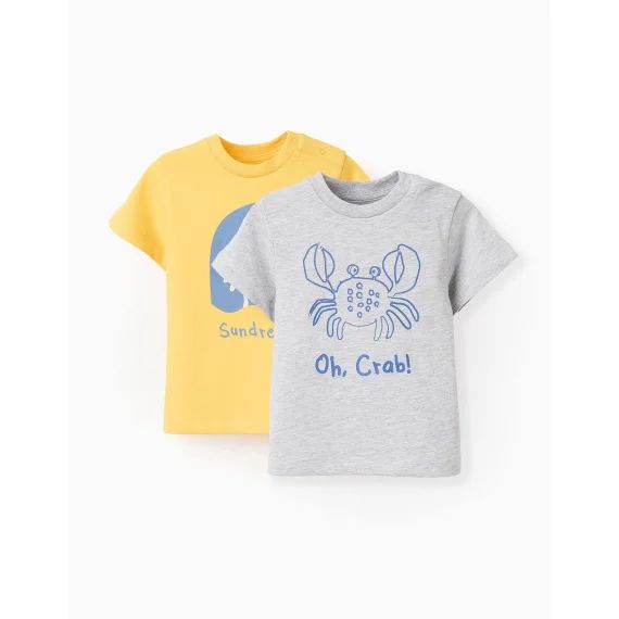 Pack 2 T-shirts En Coton Jaune