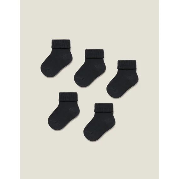 Pack 5 Paires De Chaussettes Avec Revers Bleu Foncé