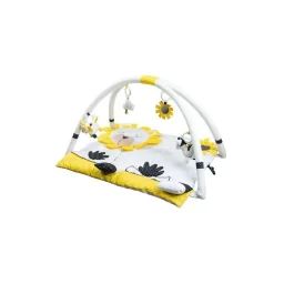 Tapis d&rsquo;éveil Sauthon pluche et pompon blanc